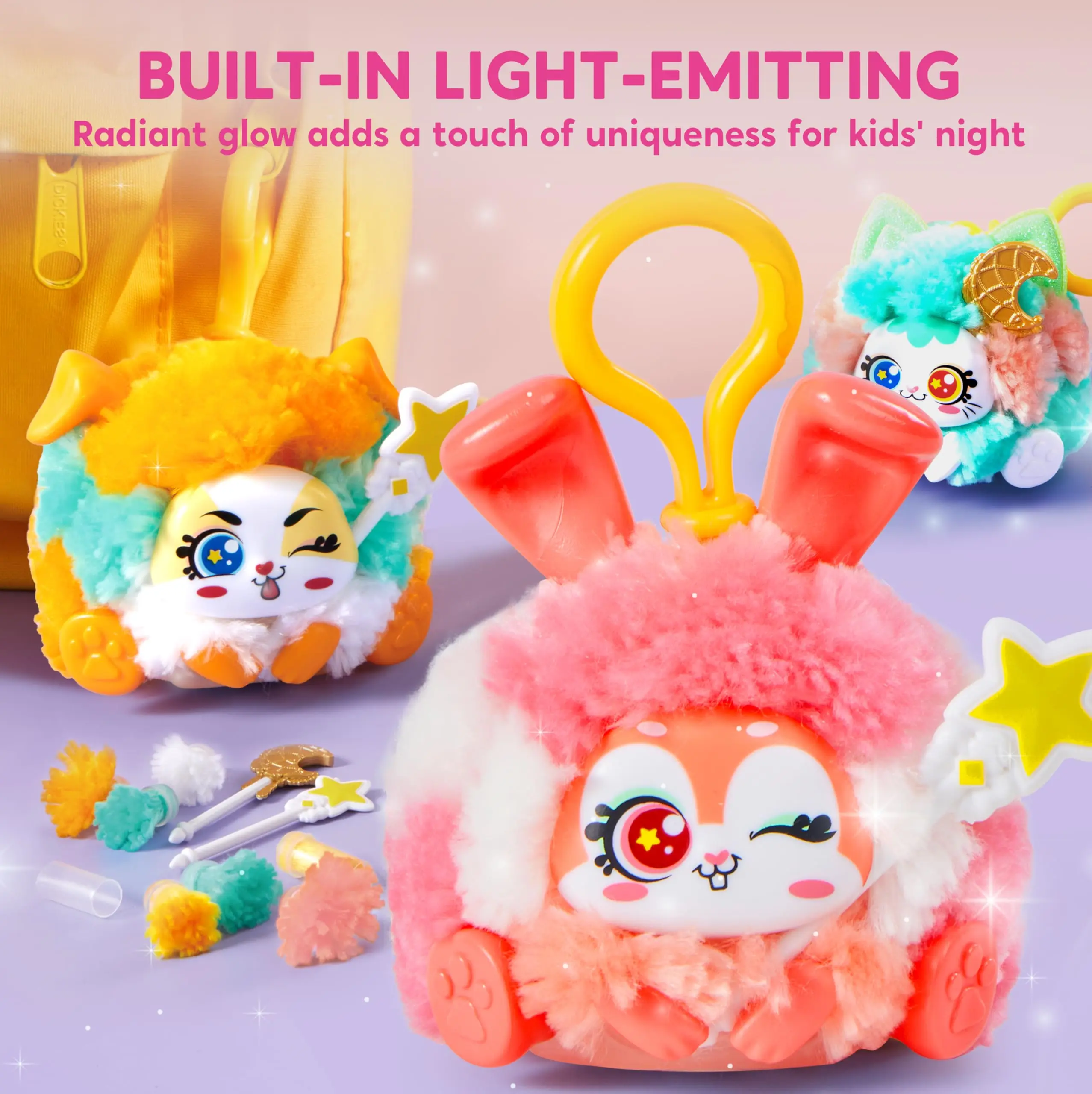 DIY Plush Keychain Making Craft, DIY Arts & Craft Set  Create Your Own Stuffed Keychain for Boys and Girls