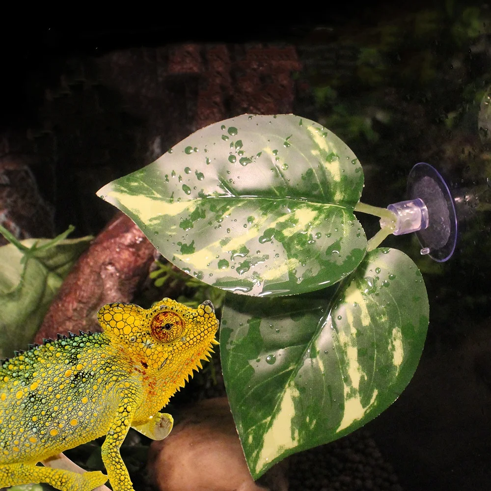 New decorative landscaping simulation plant crawling pet tortoises lizard color-changing dragon decorated leaf rumble fish bed