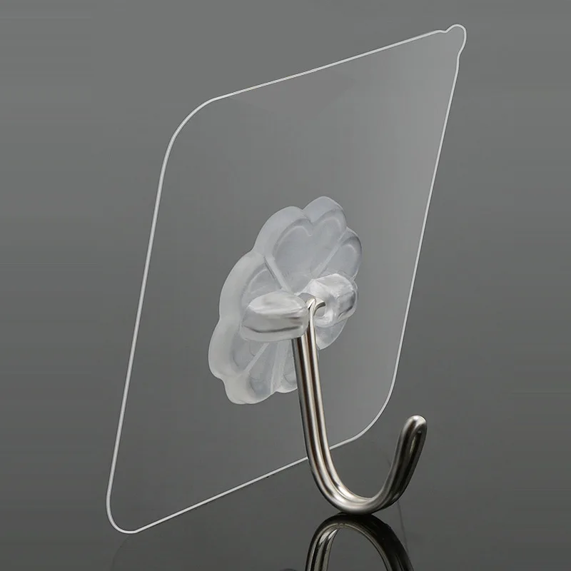 
Heavy Duty Adhesive Wall Sticky Hooks for Kitchen and Bathroom Unique Transparent Super Heavy Hooks 