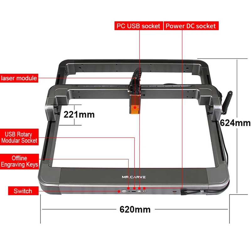 JM Blue Light Laser Engraver 30W CNC Cutter Engraving Area 38*39cm Engraving Machine For Metal Wood DIY Impresora Tools