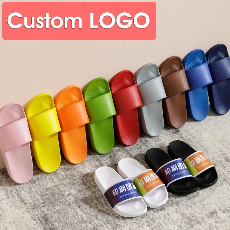 OEM Custom Black Slides Footwear Sandal PVC,Custom Logo Slippers Men Plain Blank Slide Sandal,Slippers Custom Logo Slide Sandal