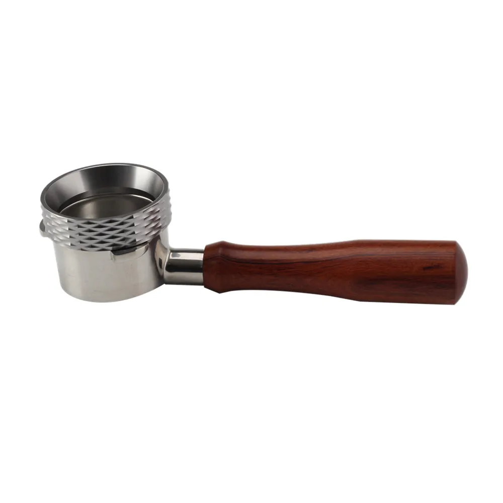 54mm Bottomless   Portafilter, For Espresso Machines Coffee Accessories with Wooden Handle And 1 Cup Filter