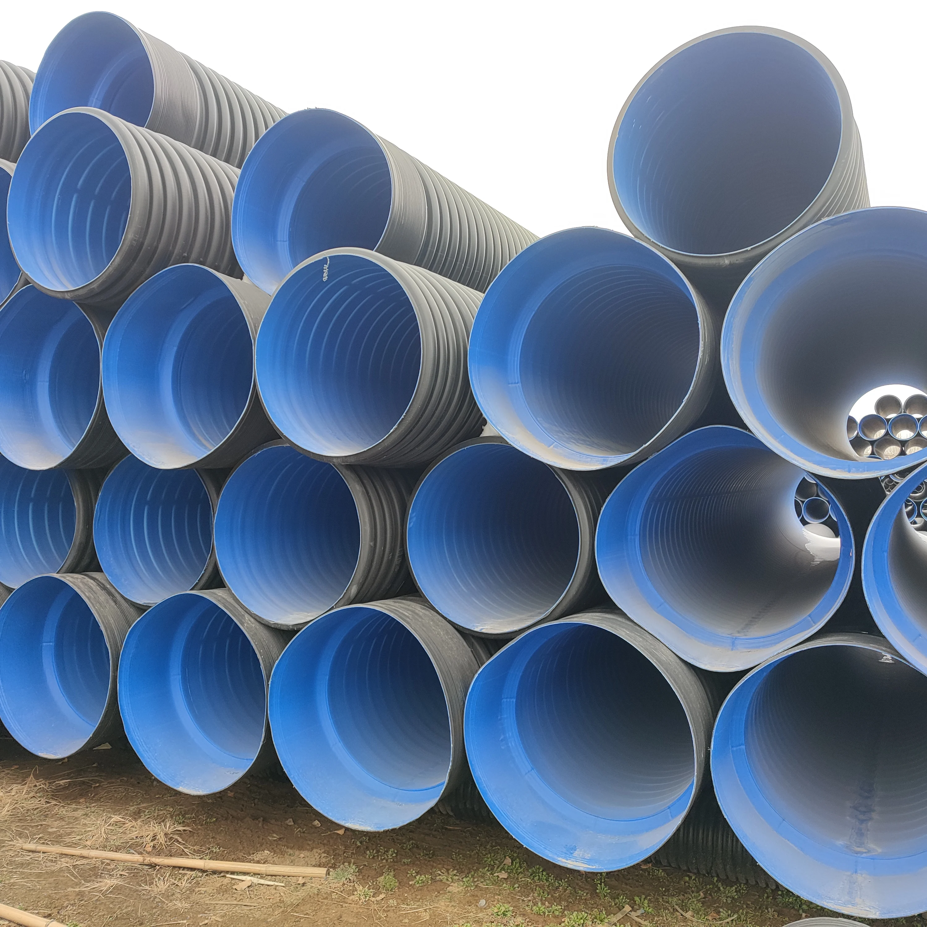 SN4 SN8 SN16 18 дюймов hdpe двухслойная гофрированная полиэтиленовая дренажная труба dwc пластиковая водопропускная