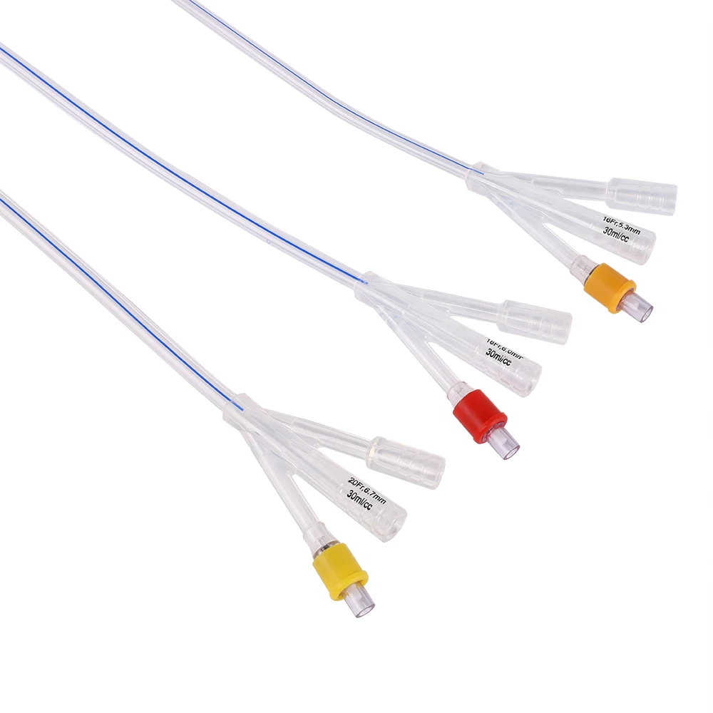 3way Foley Catheter With Temperature Probe 100% Silicon High Accuracy