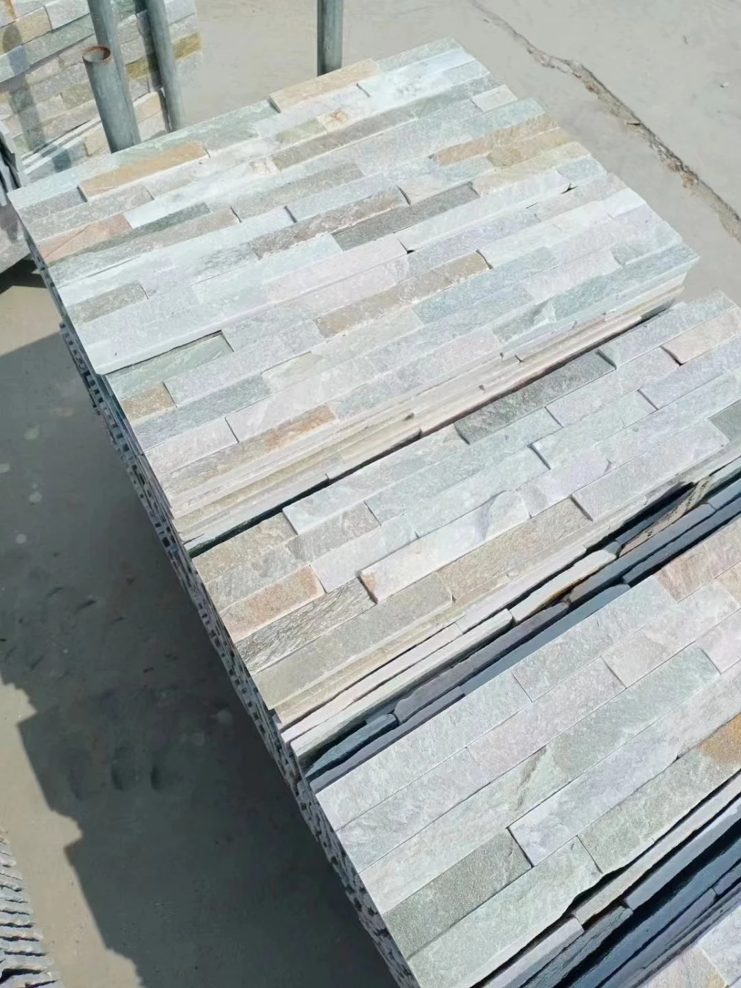 Natural colorful building cultured stone exterior background wall panel decoration gery white Mosaic Slate Veneer