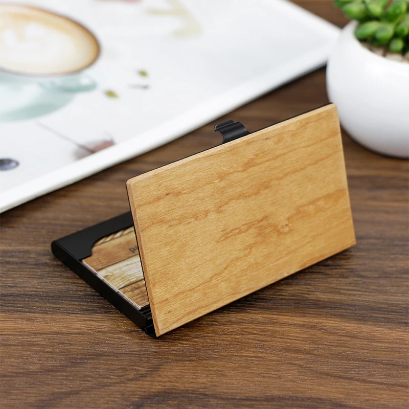 Customized Wholesale Resin Wooden Business Card Holder Pocket Phone Card Holders Bank Card Bag