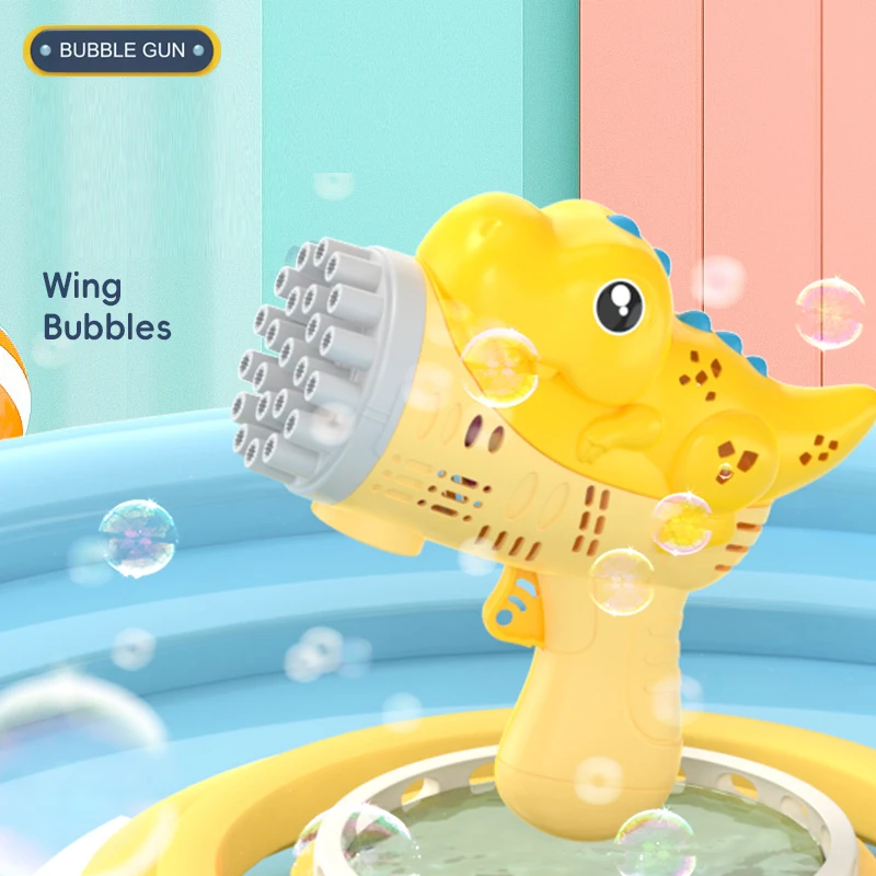 Wholesale Kid Summer Toy Outdoor Toy Cartoon Dinosaur Bubble Gun Cartoon Animal Design Bubble Gun Toys