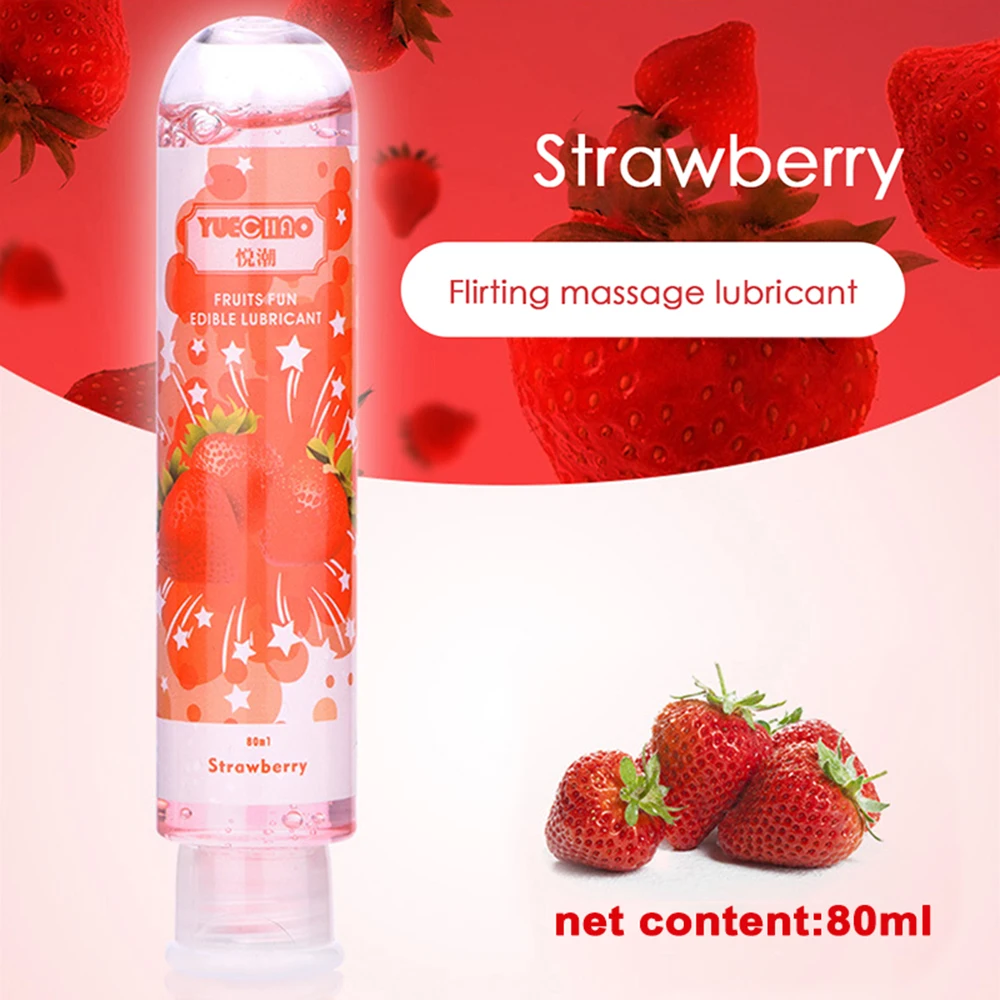 80ml Fruit Flavor Sex Lubricant Orgasm Body Massage Oil Lube Anal Water Based Lubricants Sex Oil for Women