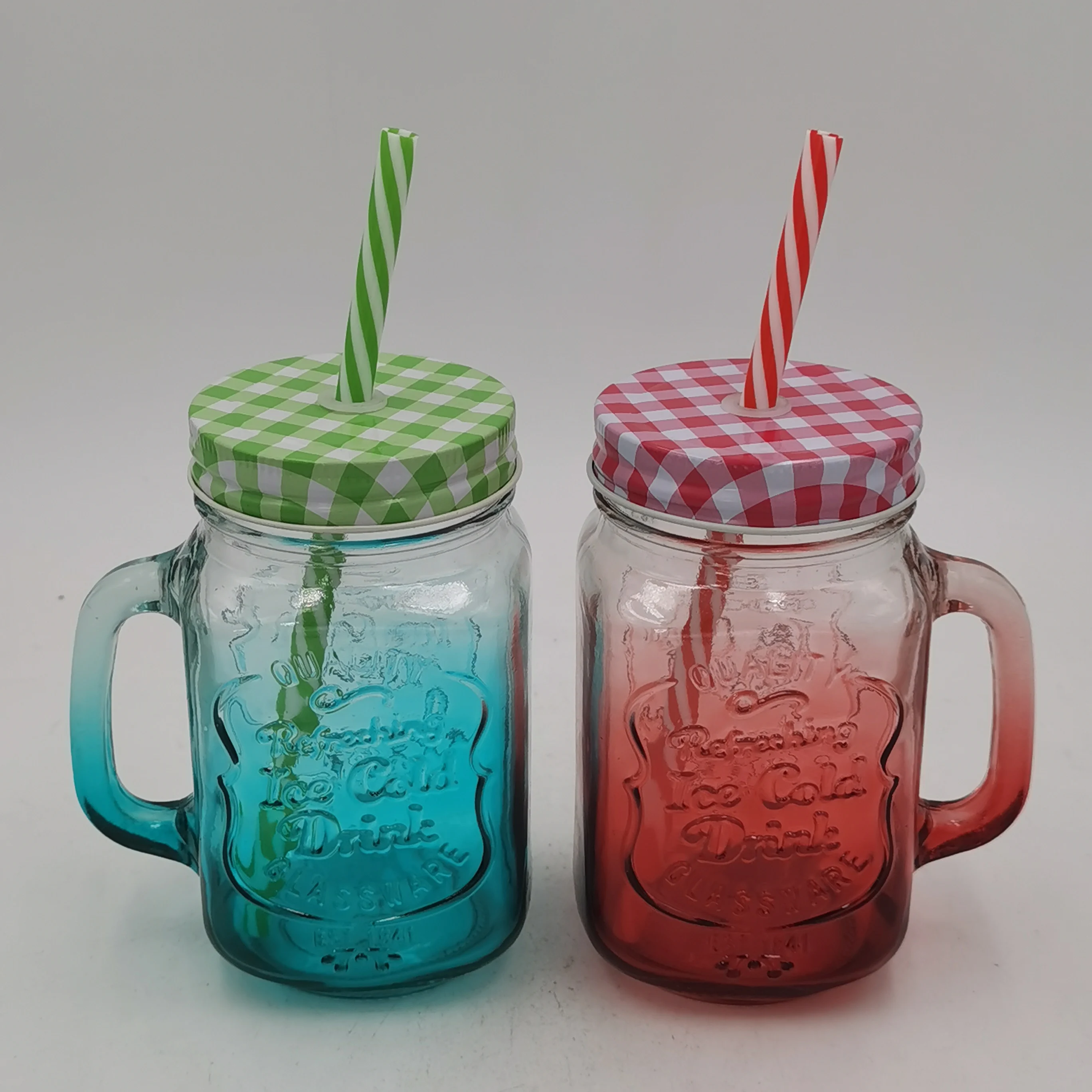 Stock 16oz 500ml Eco Friendly Mason Drinking Cup Jar With Handle