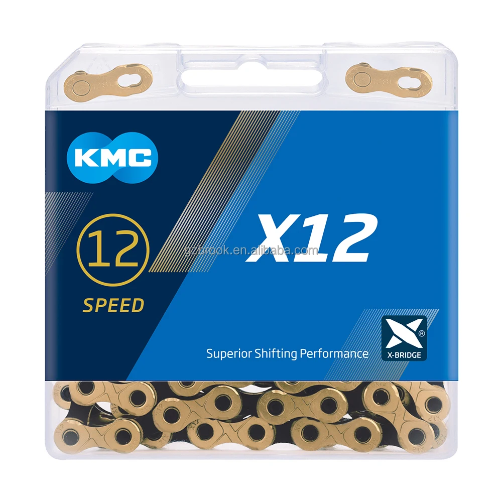 
Original KMC X12 Bicycle Chain 126L 12 Speed Gold-black Chain and Magic Button For MTB Road bicycle 