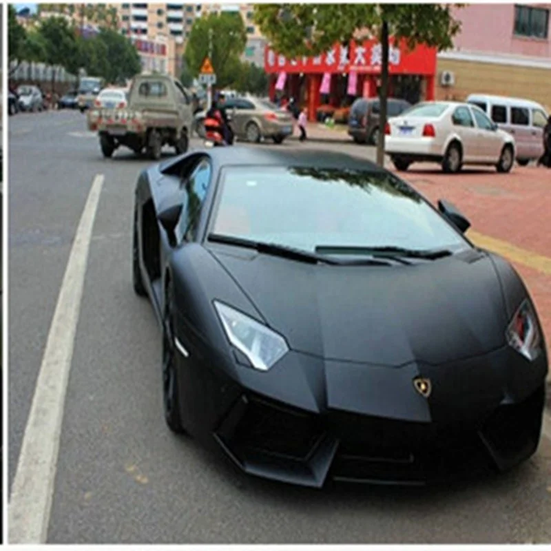 Annhao 1.52*30m auto folie Adhesive Vinyl Roll Car Wrapping Matte Black Sticker
