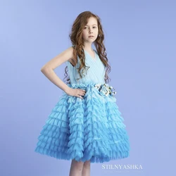 High Quality Wholesale Summer Casual Princess Kids Ball Gown Flower Dresses For Girls Of 10 Year Old