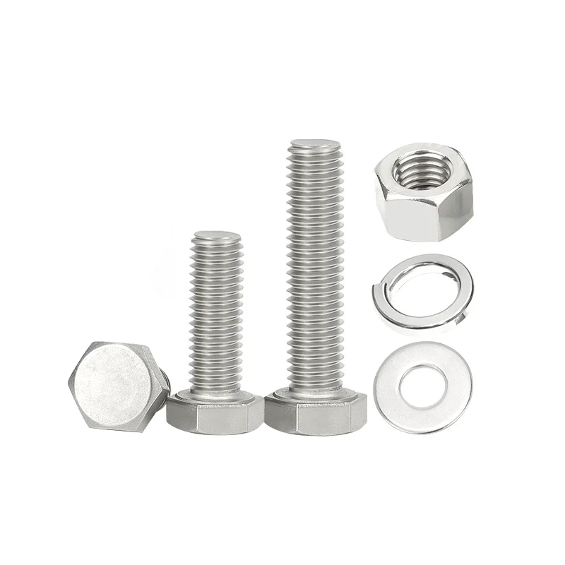 Wholesale Fastener Din933 Hex Bolt M8 M10 Stainless Steel A2 Hexagon Bolts With Nut and Washer