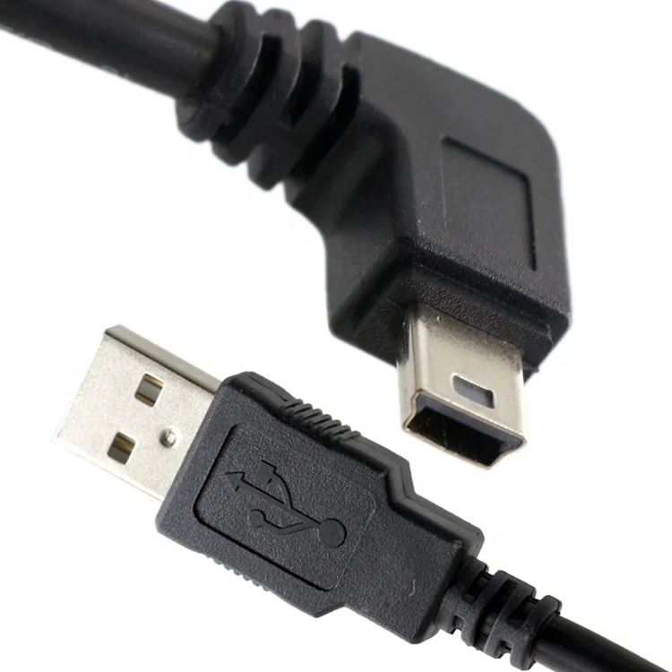  90 градусов правый угол USB папа к Мини кабель для PS3 контроллер