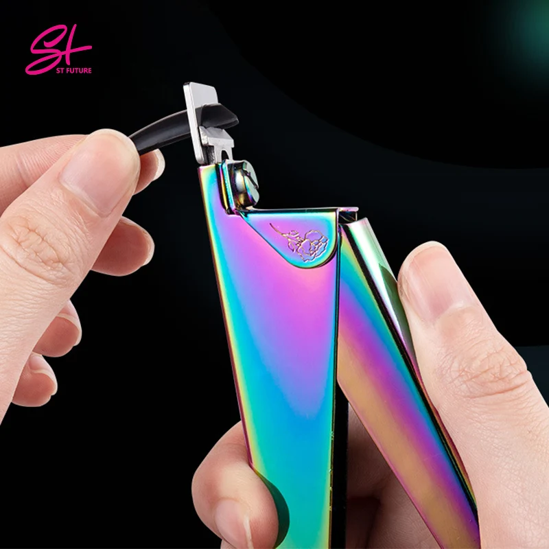 ST FUTURE Professional Nail Art Clipper Edge Cutter UV Gel False Nail Tips Stainless Steel U One Word Clippers Manicure Tool