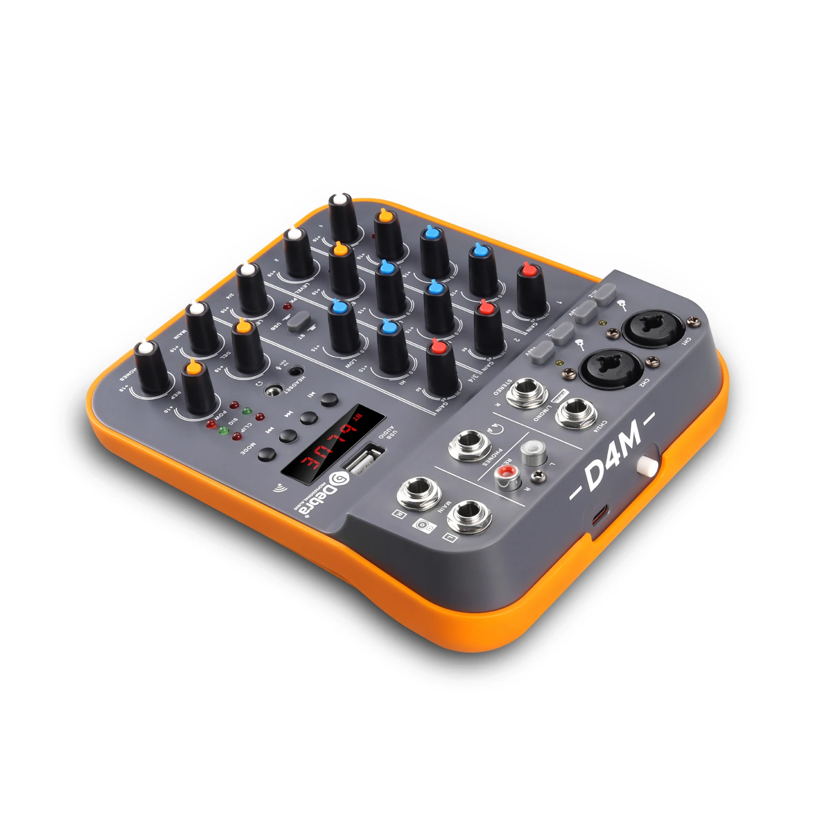 MIni 4 channel  Digital Audio Mixer Console with Effect Sound Card,bluetooth, USB, for DJ PC Recording Debra V4