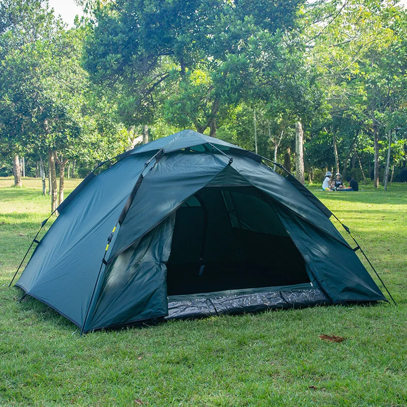 Custom Logo 2-3 Person Automatic Camping Tent Waterproof Polyester One Bedroom Structure Outdoor Travel Picnics Aluminum Pole
