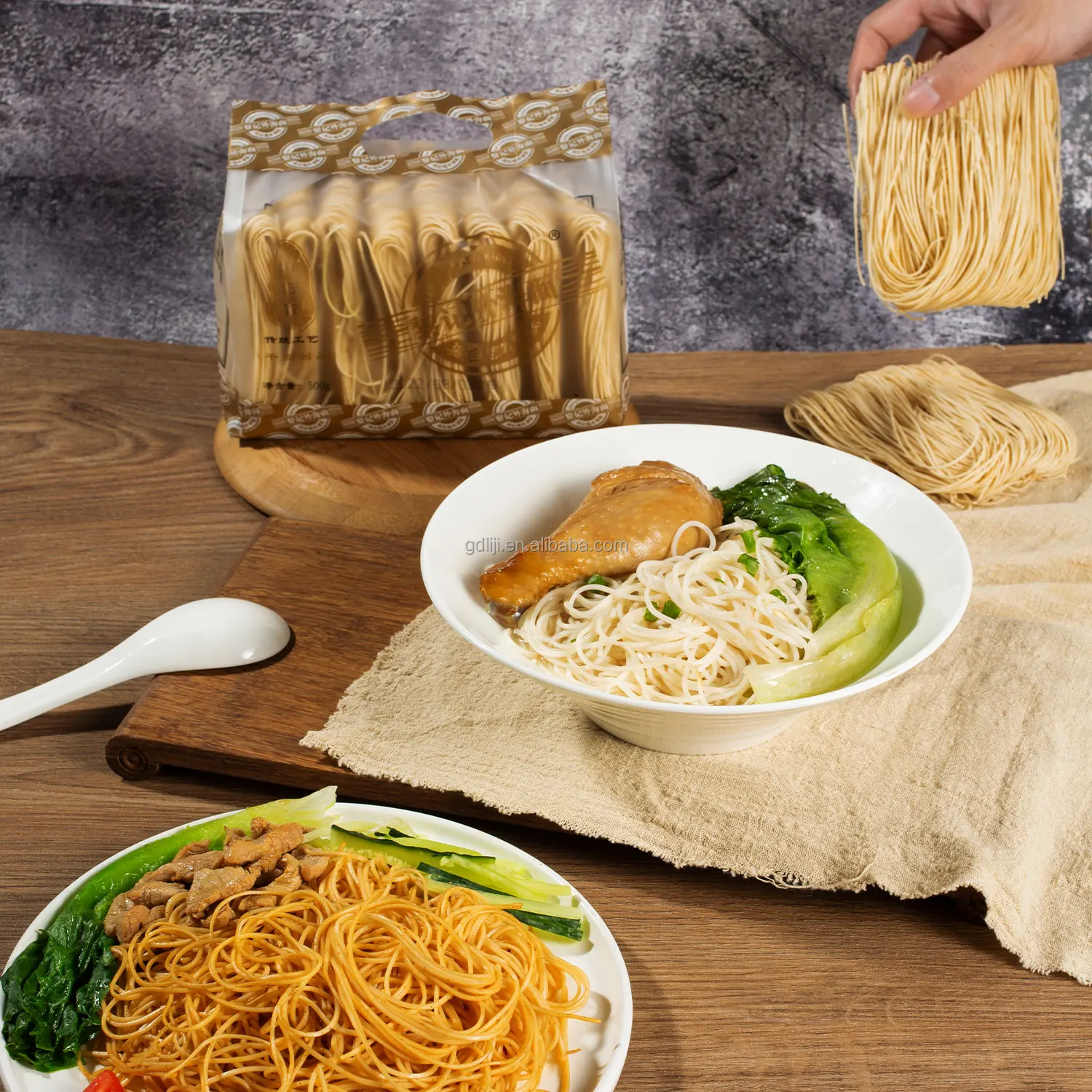 Liji Chinese Style Noodle Gastronomy Bag Packing Specialty Noodles Shrimp Roe Noodles