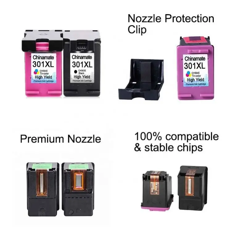 for HP Deskjet 1000 1010 3000 2050 1050 301 Printer Ink Cartridge 301XL Remanufactured Ink Cartridge