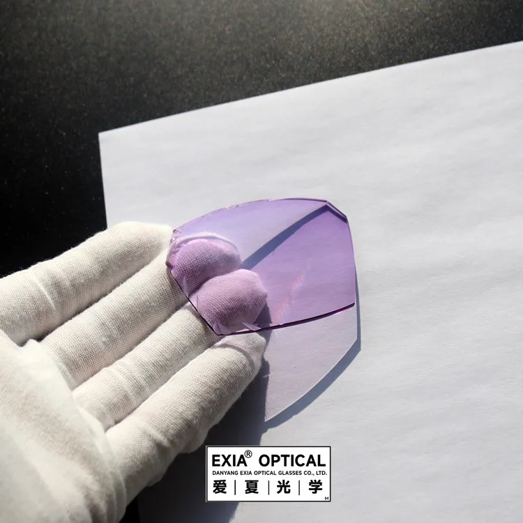 EXIA X30CUT1 Photochromic Purple Sunglasses Lenses Rimless Cutting HMC Anti-Impact MR-8 1.61 Polyurethane Curve 3
