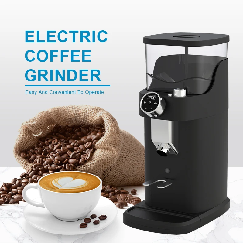 Professional Commercial Flat Burr Coffee Grinder Machine Electric Single Dose Automatic for Beans