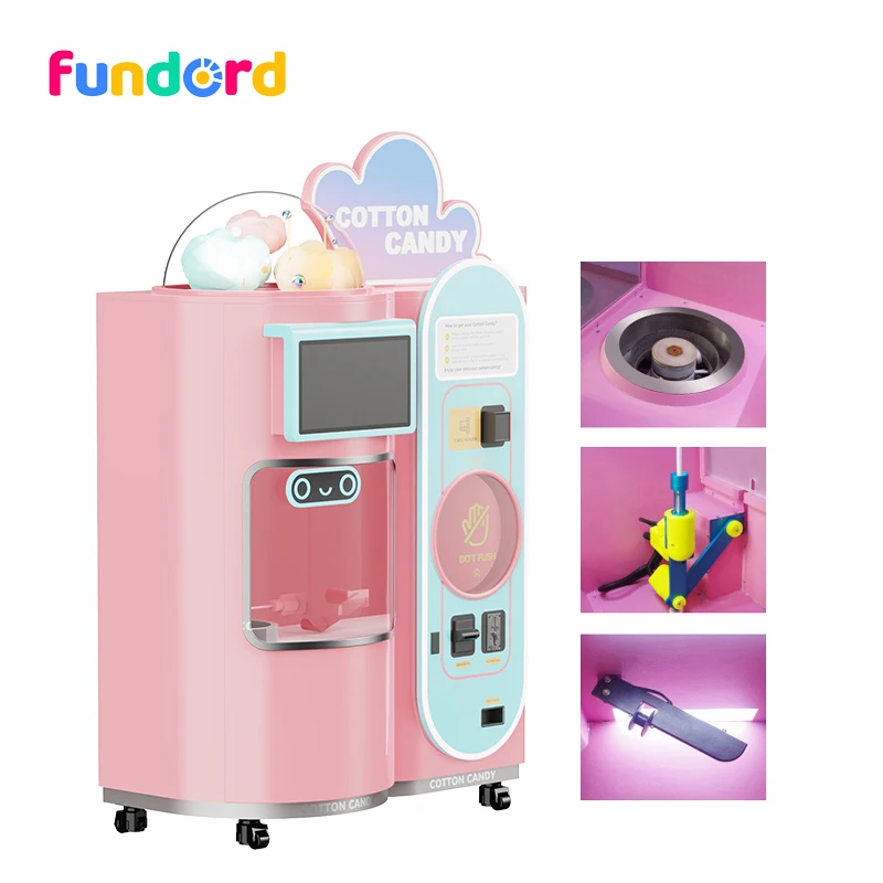 Fundord sweet food fully automatic cotton candy vending machine for party
