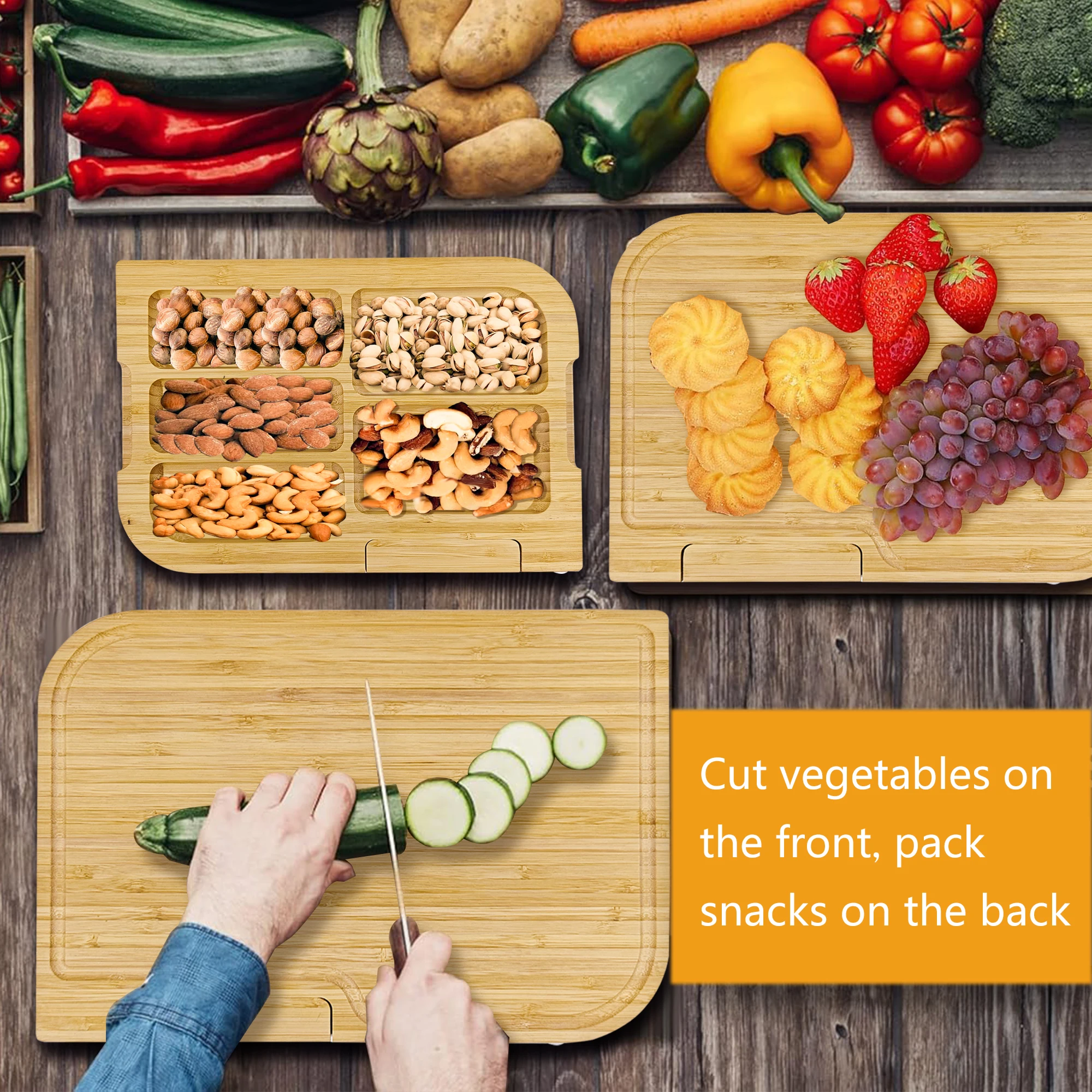 2025 New bamboo double-sided upright sink cutting board - a good helper in the kitchen