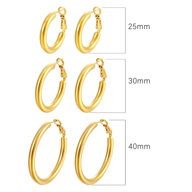 European and American Fashion Womens round Stainless Steel Drop Earrings with Exaggerated Design