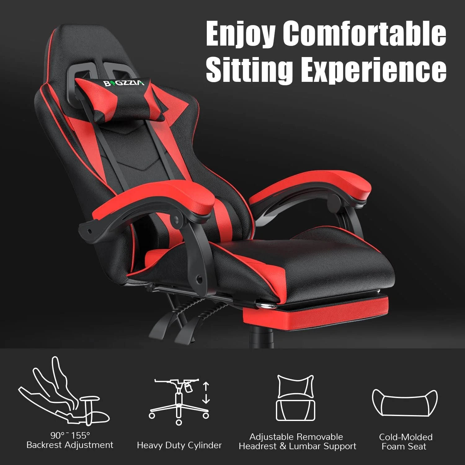 Ergonomic Chair Reclining Leather Silla Racing Gamer Gaming Chair With Footrest Massage Pc Computer Gaming Chair