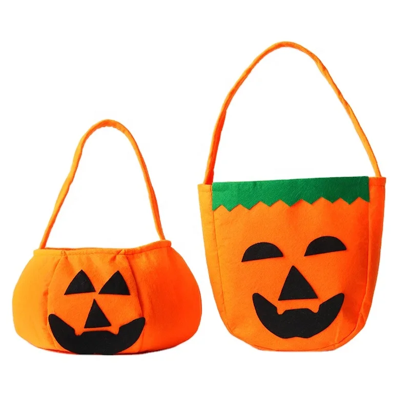 Wholesale Halloween Pumpkin Bag Portable Three-dimensional Non-woven Bag Candy Bag Halloween Supplies Makeup Costume Props