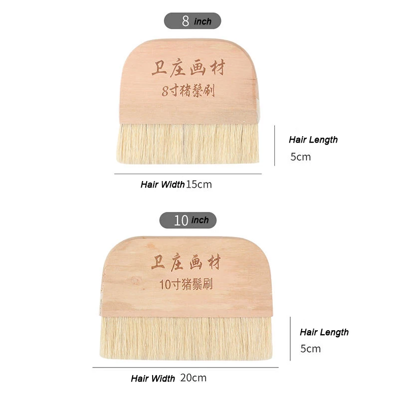 Weizhuang Best Selling Artist Shading Brush Log Handle Bristle Artists Painting Brush Large Flat Head Artist Painting Brush