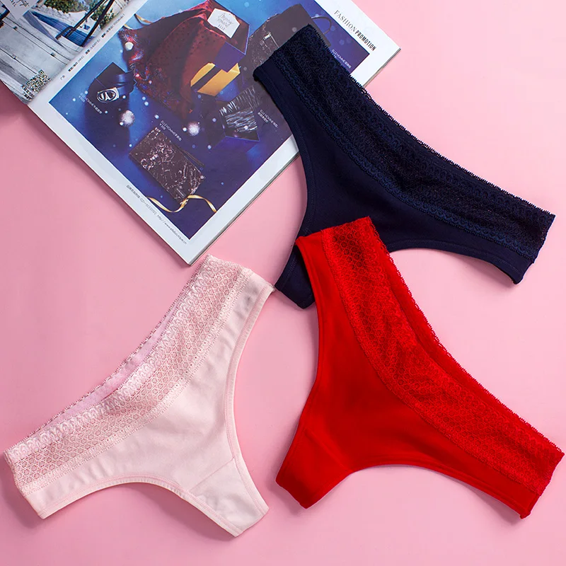 Female Women Transparent Cotton Sexy Panty Thong