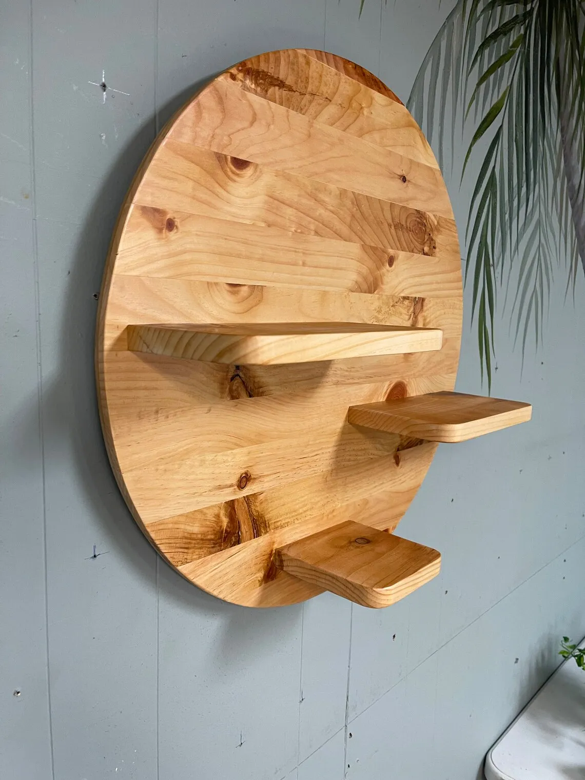 22 Inch Floating Plant Shelf Knotty Pine - Knotty Pine Plant Stand - Shelving for Walls - 5 Inch Shelves