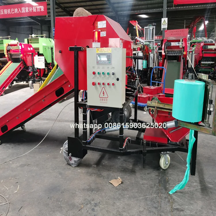 Forage silage wrapping machine Fully automatic corn straw baling and wrapping machine Used on Farms with Essential Motor