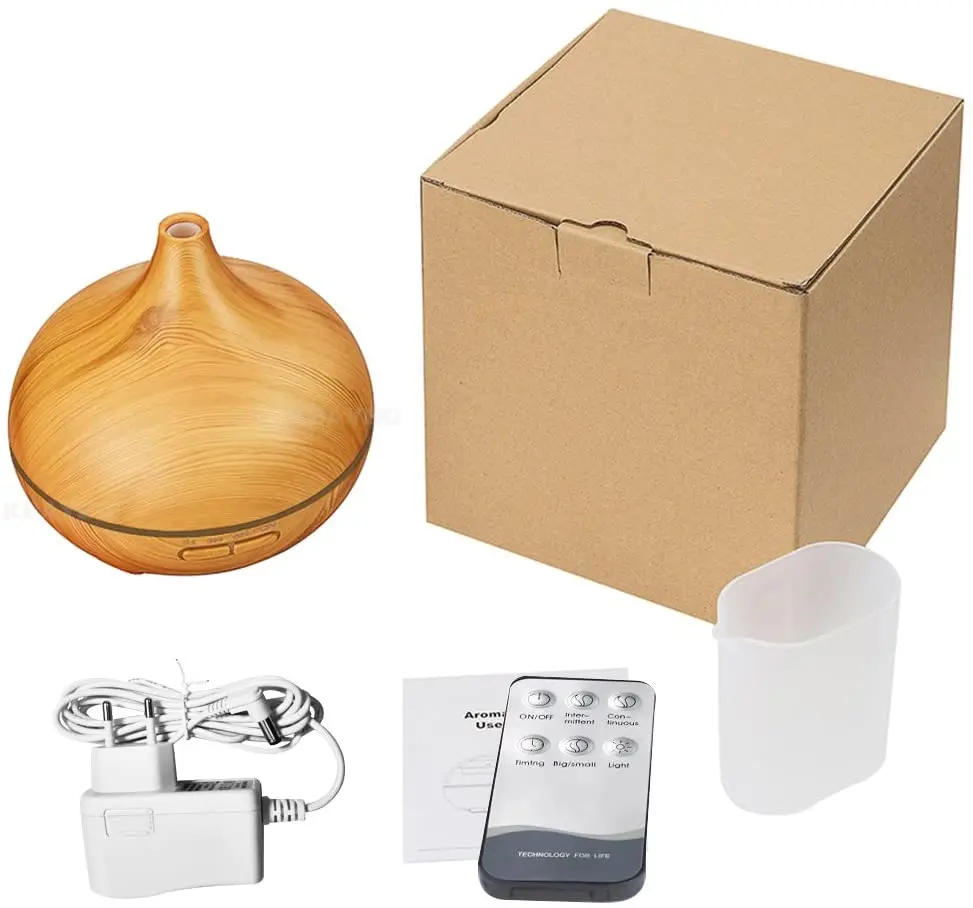 Home Decoration Wood Grain Remote Control Ultrasonic Air Humidifier Music Speaker Essential Oil Aroma Diffuser