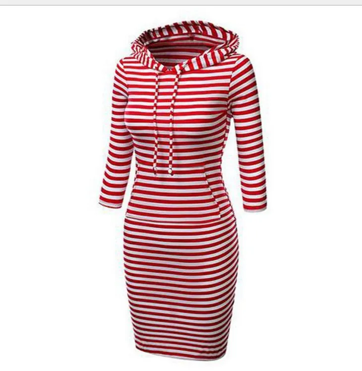 XWJ106 hot selling Solid Color Knitted Autumn Winter Women Hoodie Dress Women