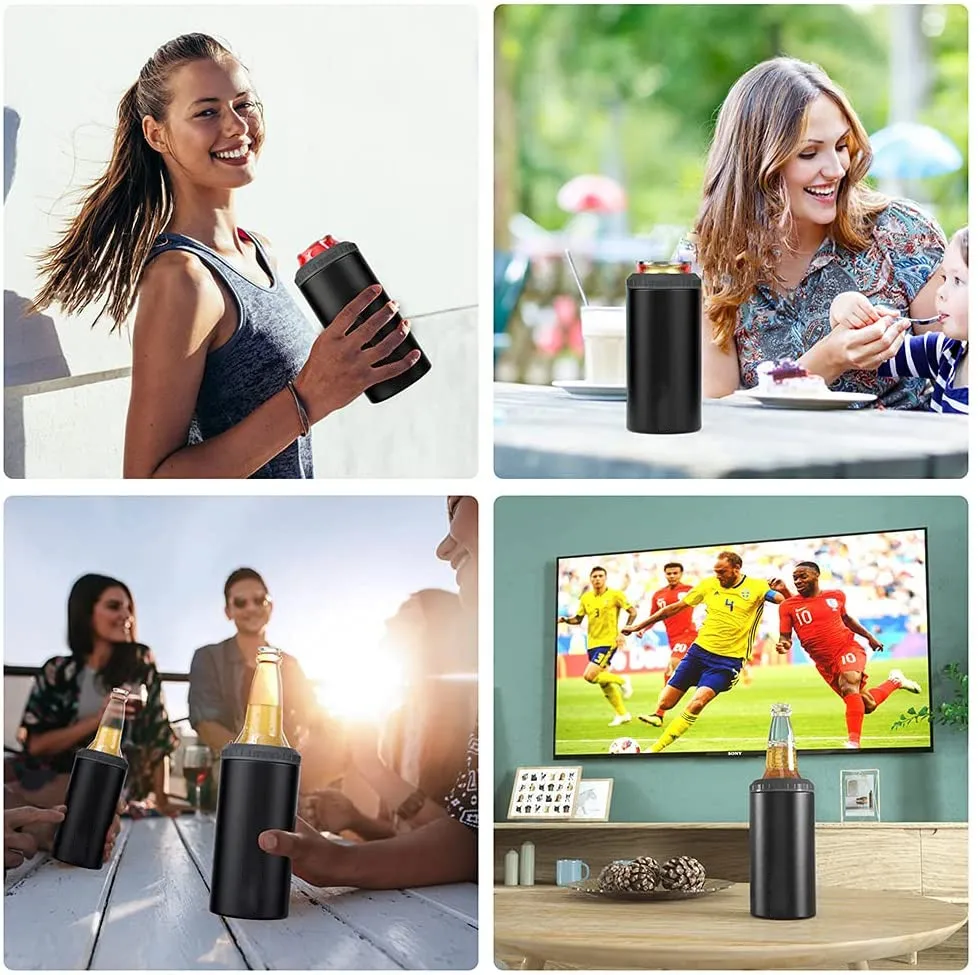 Professional manufacturer beer can cooler keeper vacuum stainless steel 12oz beer can cooler