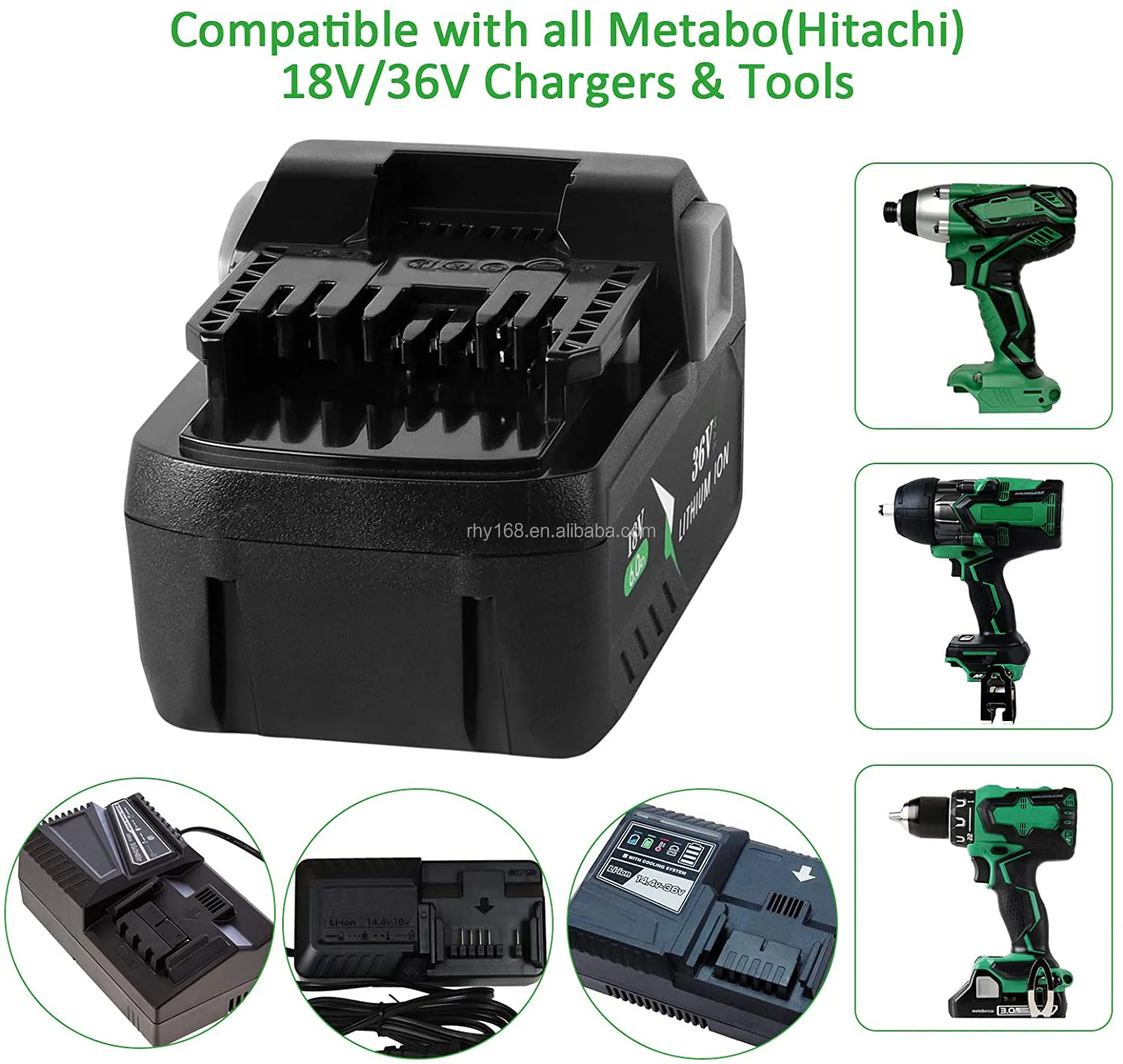 BSL36A18 Replacement Batteries For Metabos 18V/36V 3.0Ah 4.0Ah 5.0Ah 6.0Ah Battery Packs For Power Tools Cordless Drill