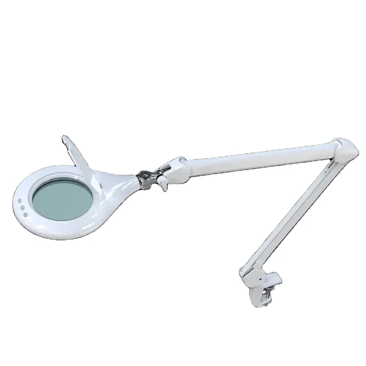 flexible ring light 360 rotation with stand five legs square shaped lampe salon 5X 8X magnifying lamp with led lighting