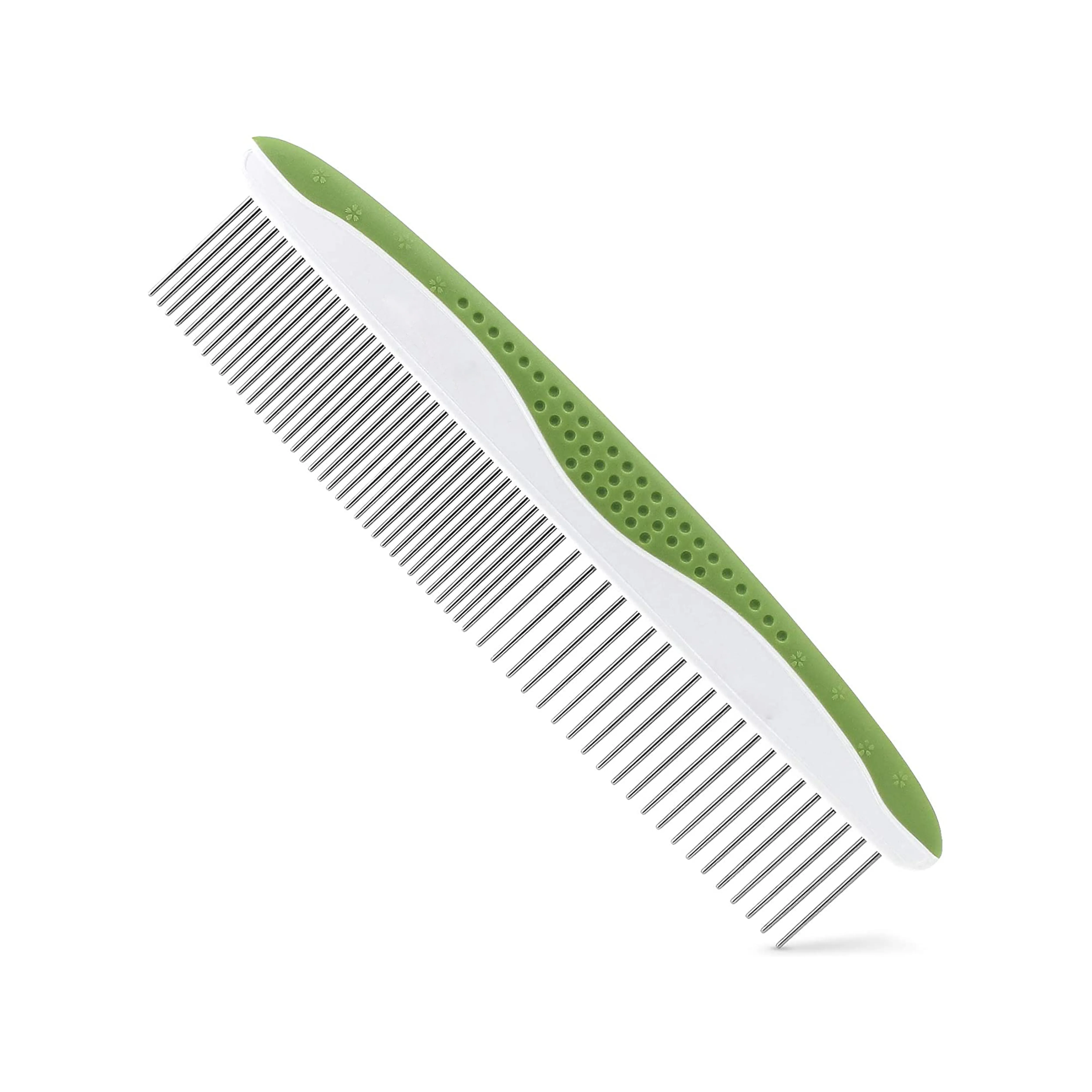 High quality Eco-Friendly Green Stainless pet supplies grooming steel hair metal comb