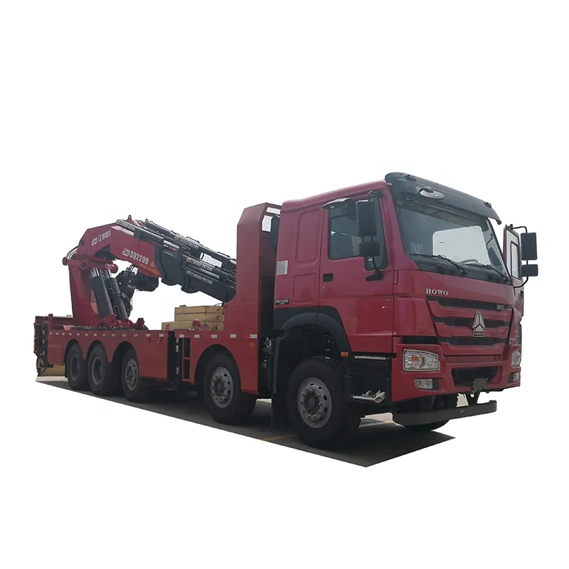 Customized SINOTRUCK HOWO 5-Axle truck mounted crane with 100 tons lifting capacity crane for Construction work