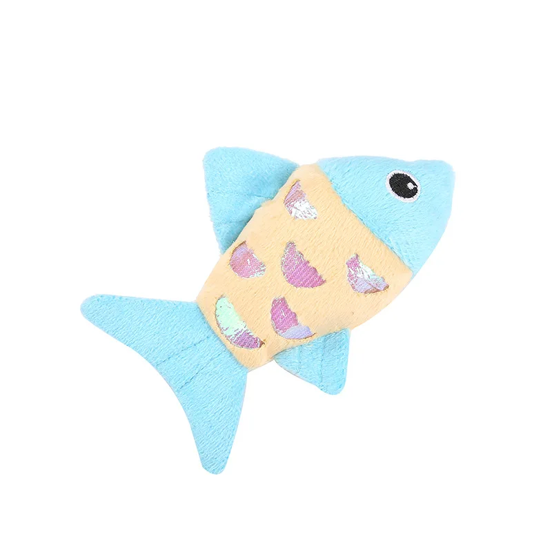 Plush fish cat toys with Catnip and sound pet cats funny interactive toy custom pet plush toy