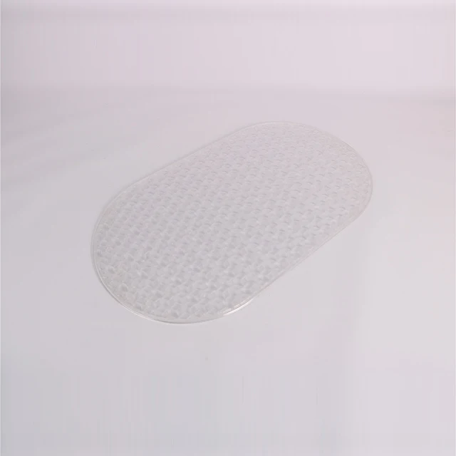 Transparent stone design plain sky blue PVC non-slip bath mat for bathroom