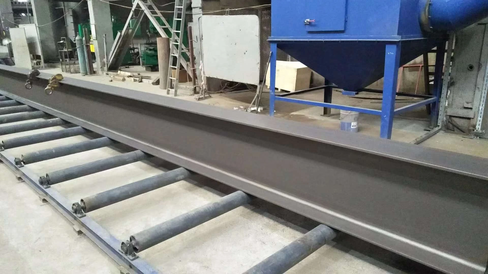 Q69 roller through type h beam shot blast machine