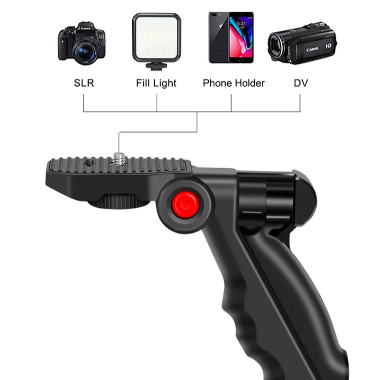 3 in 1 Portable Video Vlogging Kit Handheld Flexible Tripod Gimbal Stabilizer with Microphone LED Light for Camera Mobile Phone