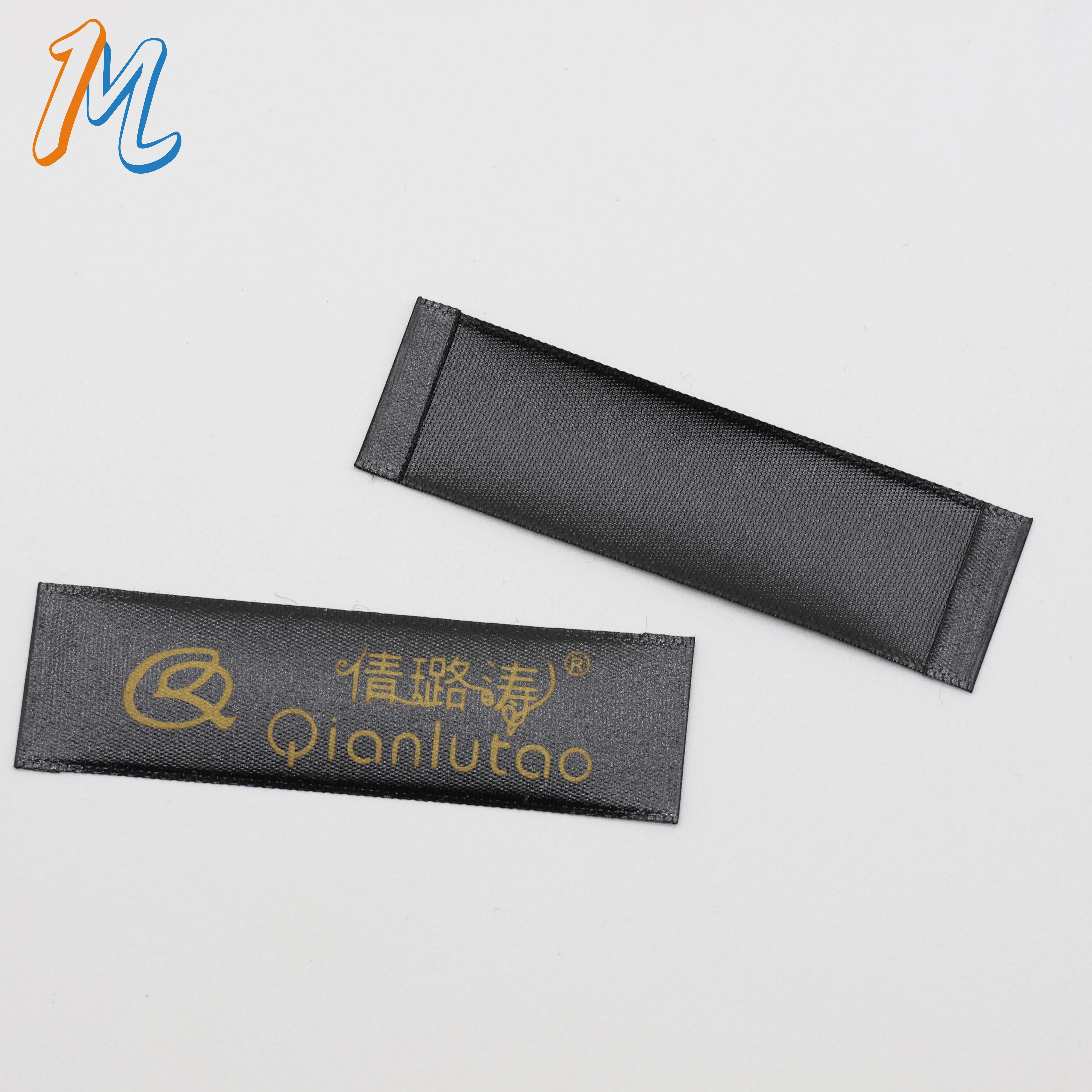 Woven White Garment Labels Clothing Manufacturer Fabric Tags Iron On Neck Cotton Custom Made Logo Label for Clothes