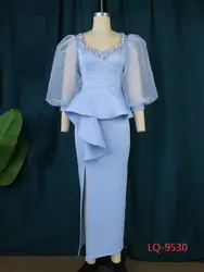 Queency HF Wholesale LQ-9530 African fashion Turkey Dress  Office Lady Dress Top Matching Skirt for Aso ebi, Party