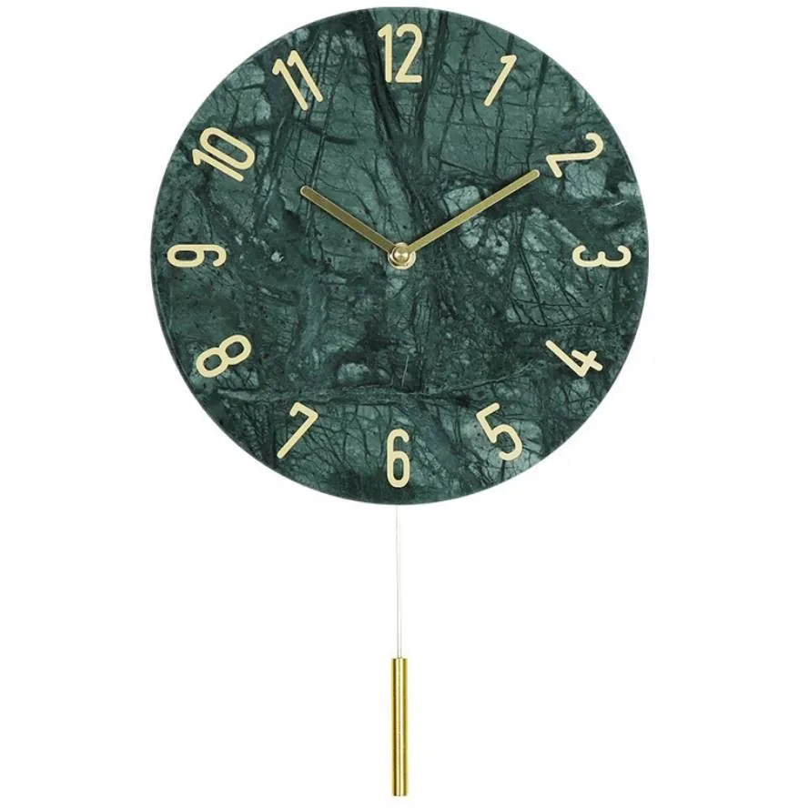 
Nordic marble wall clock modern simple household accessories silent clock for wall decoration 
