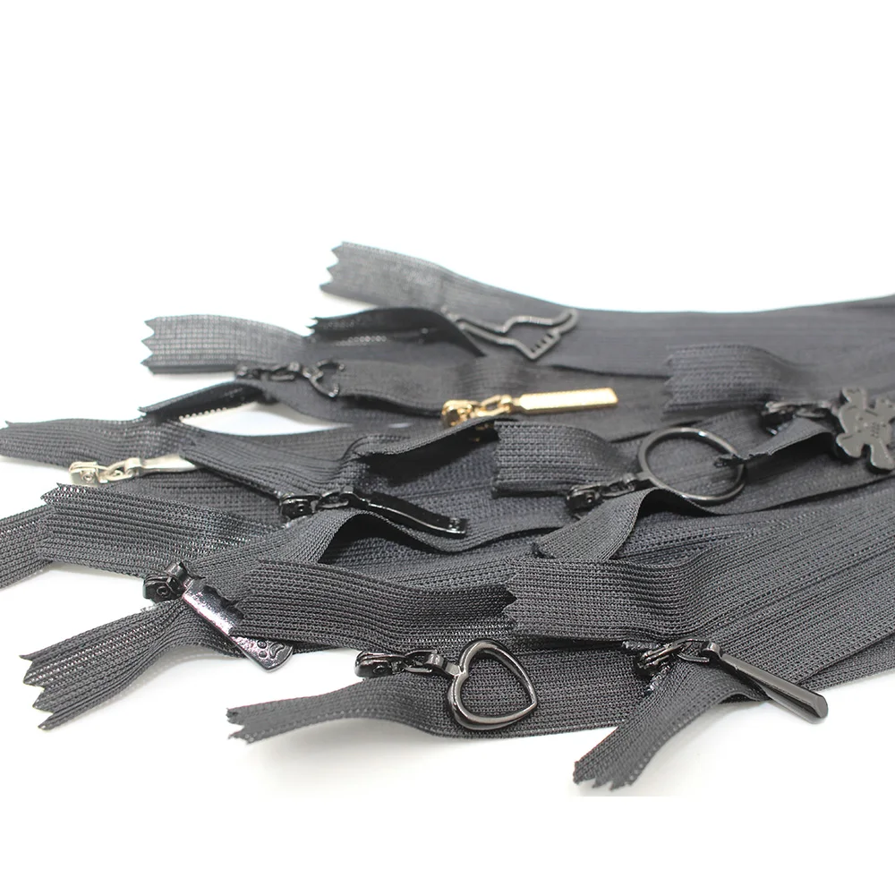 Wholesale factory 3rd 20CM black invisible zipper