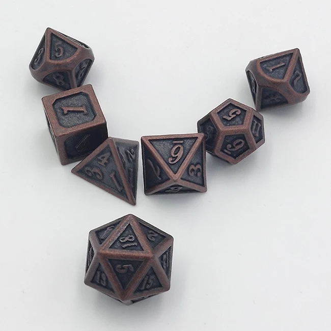 
Mni high quality metal dice set factory direct wholesale multi-color printing for board game entertaining 